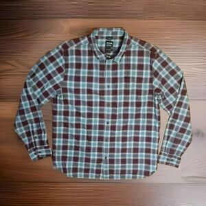 Prana Shirt Mens Medium Plaid Long Sleeve‎ Button Down Lightweight Flannel